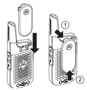 motorola Talkabout T38 User Guide - Inserting and Removing Belt Clip