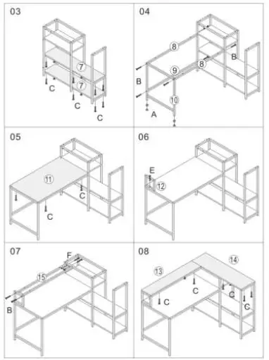 Tribesigns-HD-ZJ2133-Way -To-Origin-L-Shaped-Black-Metal-White-Wood-Top-Corner-Computer-Desk-2