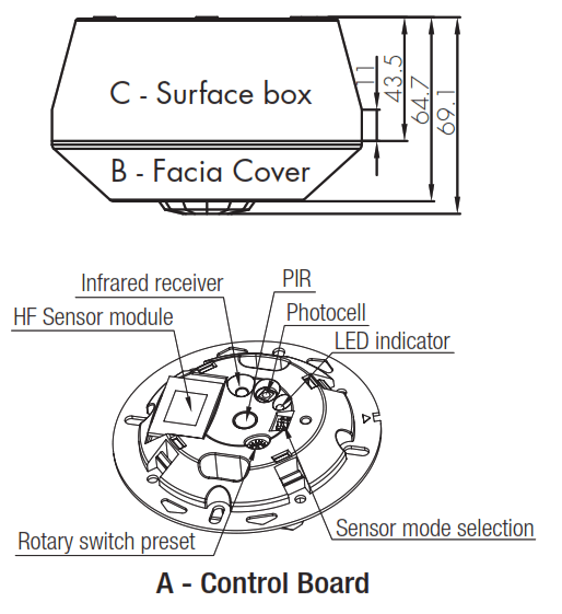 HYTRONIK DUAL Surface Mount Dual Sense Motion Sensor HIM11 - fig1