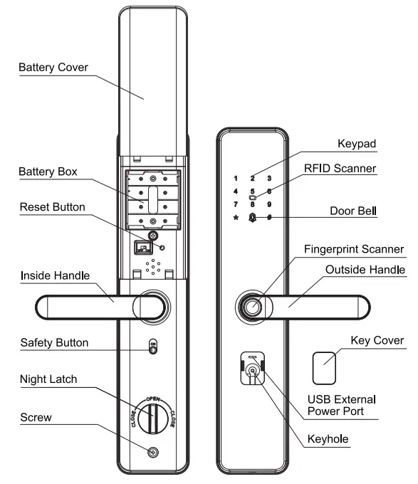 eSSL FL200 M Intelligent Fingerprint Door Locks - fig