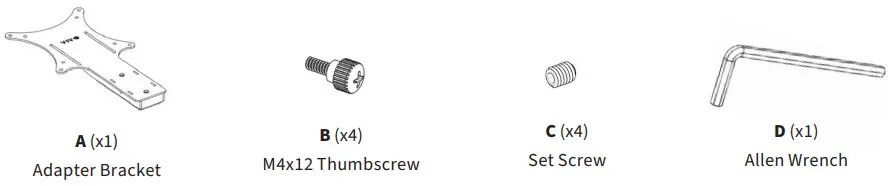 2021-09-20_040910VIVO MOUNT-AOC1A VESA Adapter for Compatible-PACKAGE CONTENTS