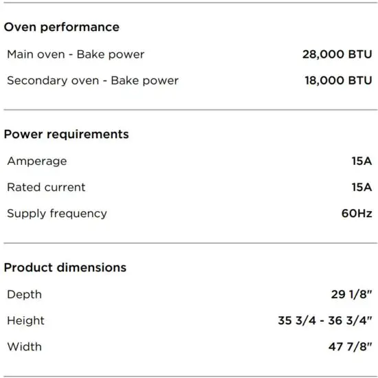 FIG 4 SPECIFICATIONS