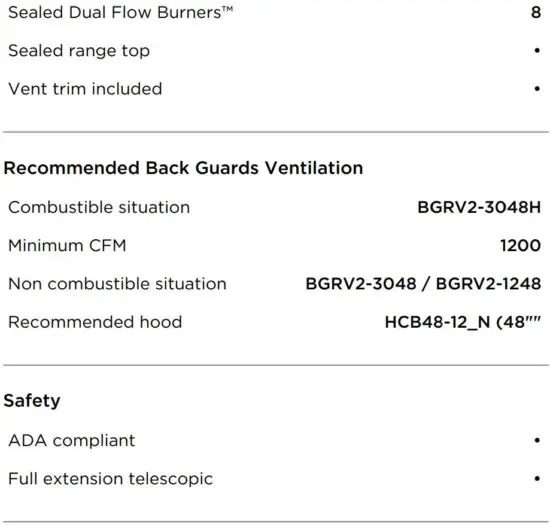 FIG 5 SPECIFICATIONS