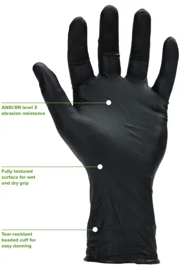 SW Safety MM-11BK Powder Free Ecotek Biodegradable Examination Gloves 1