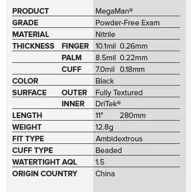 SW Safety MM-11BK Powder Free Ecotek Biodegradable Examination Gloves 4