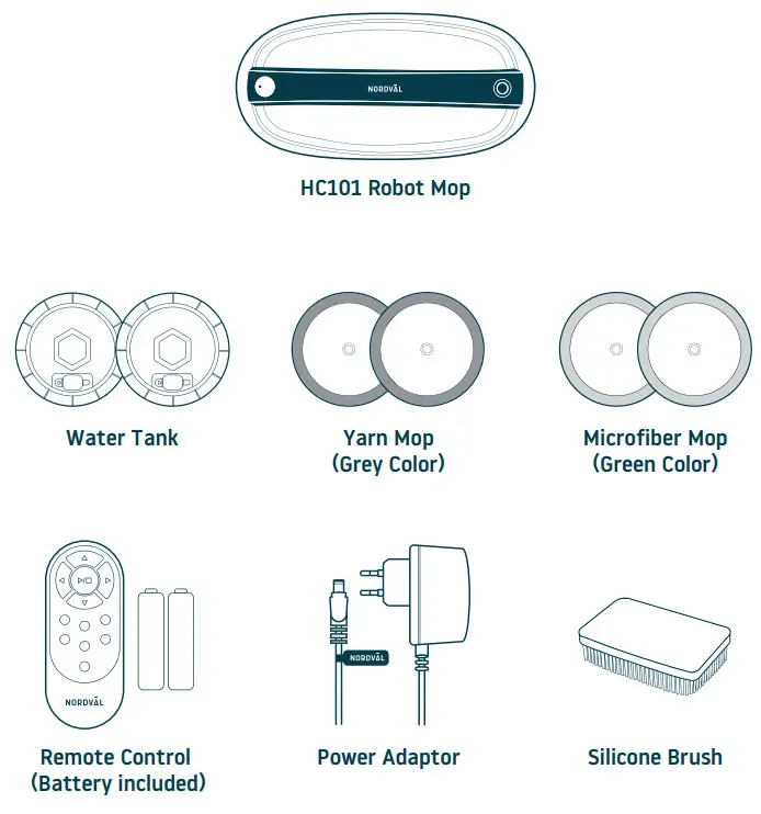 Nordval HC101 Robot Mop - WHAT’S IN THE BOX.