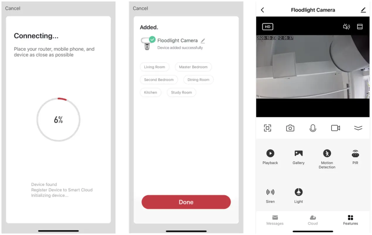 kogan KADCFLDCAMA Smarterhome Outdoor Floodlight -- After successfully--