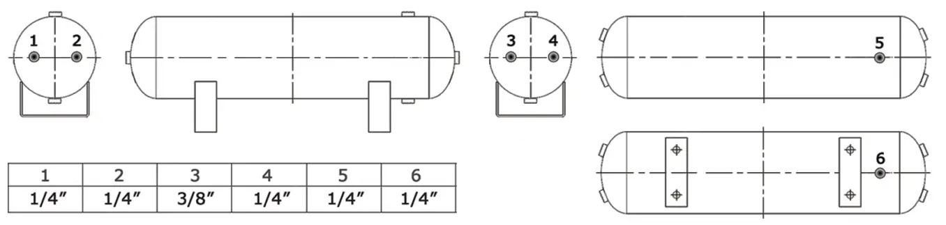 VIXEN VXO8330APRO 3114C Train Horn Kit for Trucks Car Semi Complete Onboard System - PORT LOCATIONS