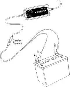 CONNECT AND DISCONNECT THE CHARGER TO A BATTERY
