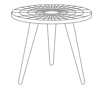 MATT BLATT MBSORENBSTA Soren Bone Inlay Side Table (Black and White)