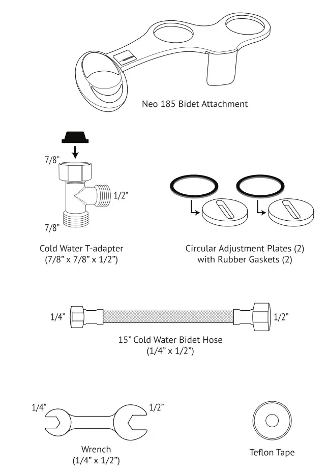 LUXE Bidet Neo 185 - PARTS LIST