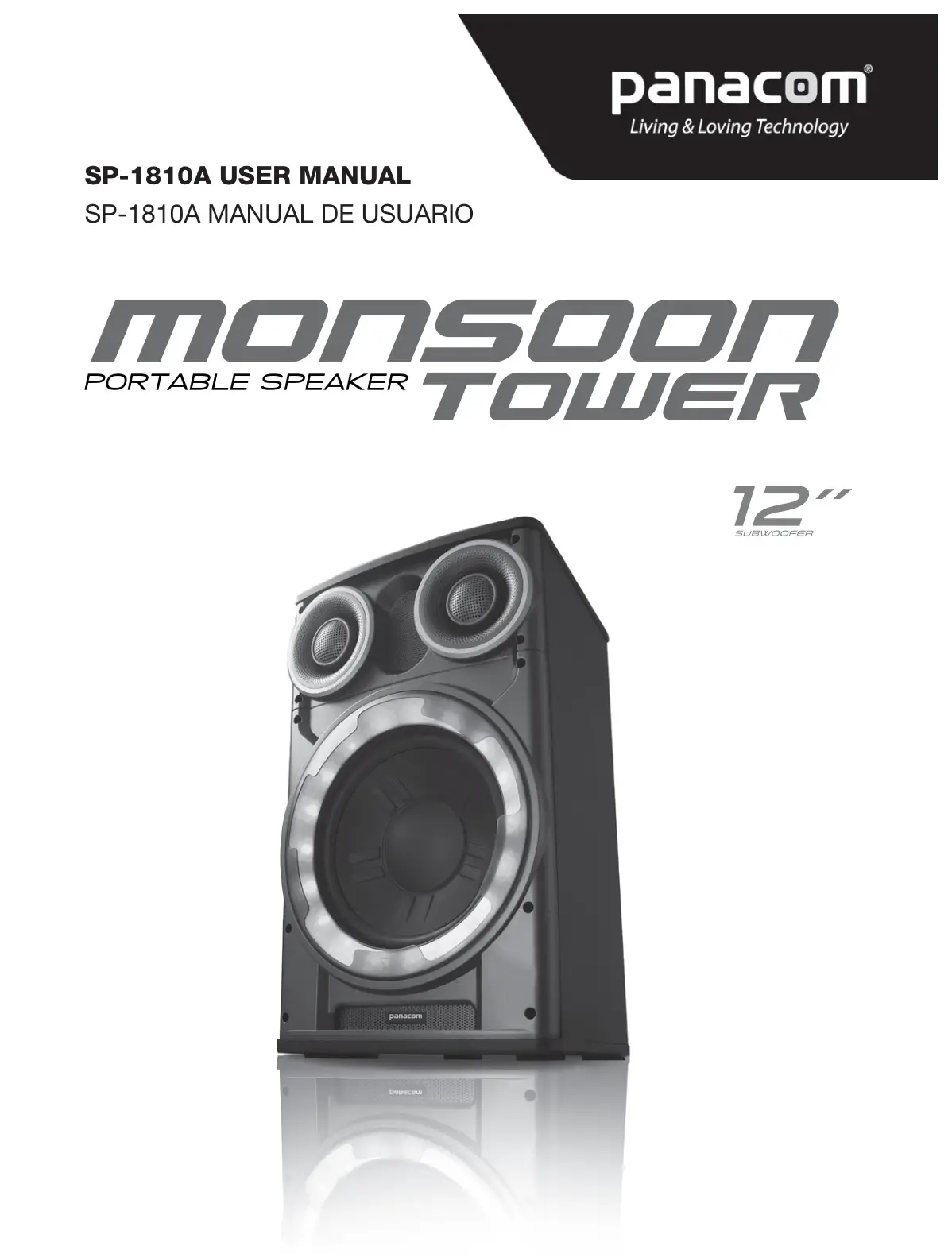 panacom SP-1810A Monsoon Tower Portable Speaker User Manual