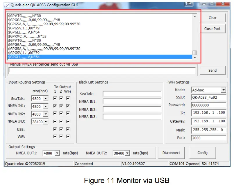QUARK-ELEC QK A033 Bi Directional WIFI USB NMEA 0183 Multiplexer - USB Configuration