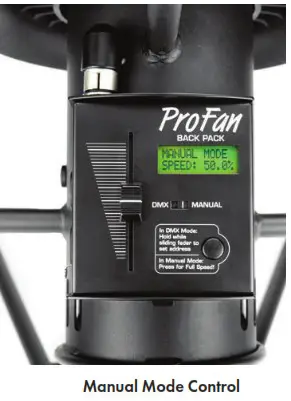 TMB ProFan Professional Variable Speed Fan DMXManual Control - Manual Control Options 1