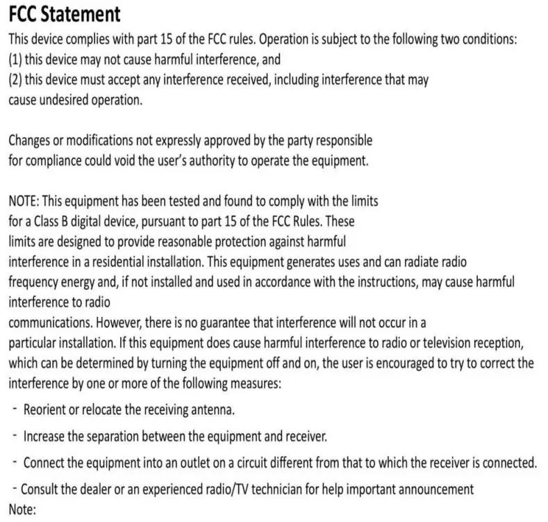 ECOLOR E0201 Smart LED Bulb User Manual - FCC Statement