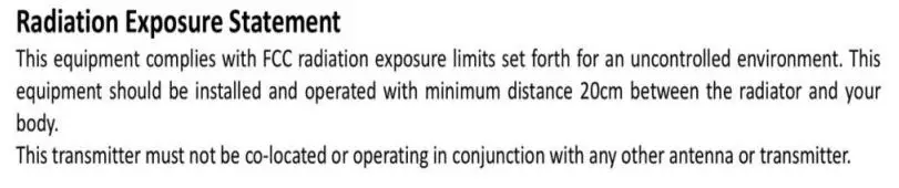 ECOLOR E0201 Smart LED Bulb User Manual - Radiation Exposure Statement