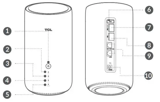 TCL HH500E 5G CPE Linkhub Smartphone Dual Band WiFi Router - Device overview