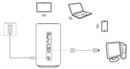 TCL HH500E 5G CPE Linkhub Smartphone Dual Band WiFi Router - power adapter