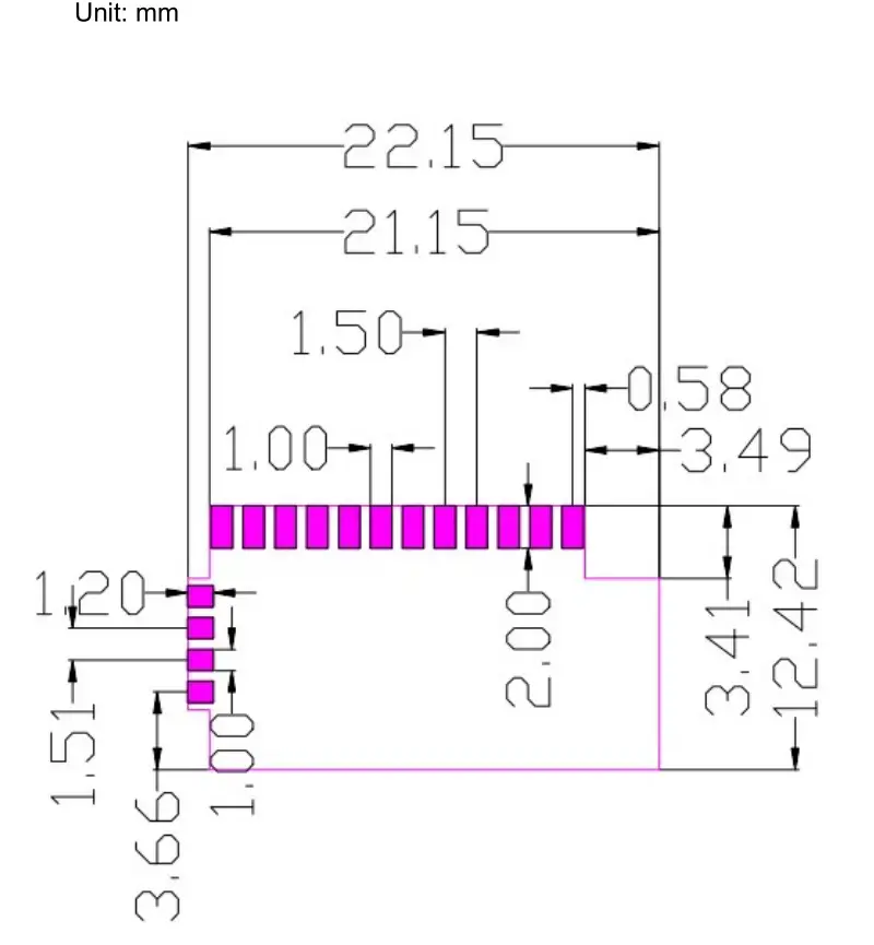 AViTA BLEM03 BLE Module - MECHANICAL SPECIFICATIONS