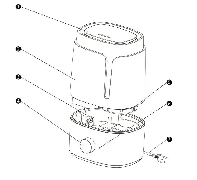 wilfa HU-35W Ultrasonic Humidifier - SCHEMATIC DRAWING OF STRUCTURE
