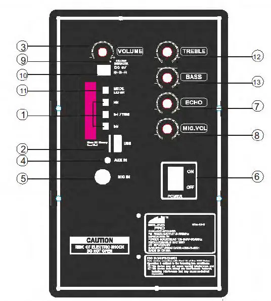 naxa NDS-1215 Portable 12 Inch Bluetooth Blaze Party Speaker with Full Glow Disco Lights 1