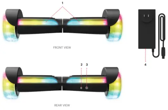 JETSON JINPUT OS BLK Input Extreme Terrain Hoverboard - LED LIGHTS