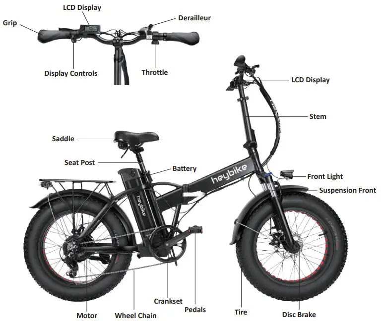 heybike 1629616095 Folding Electric Bike Fat Tire Mars - Discription