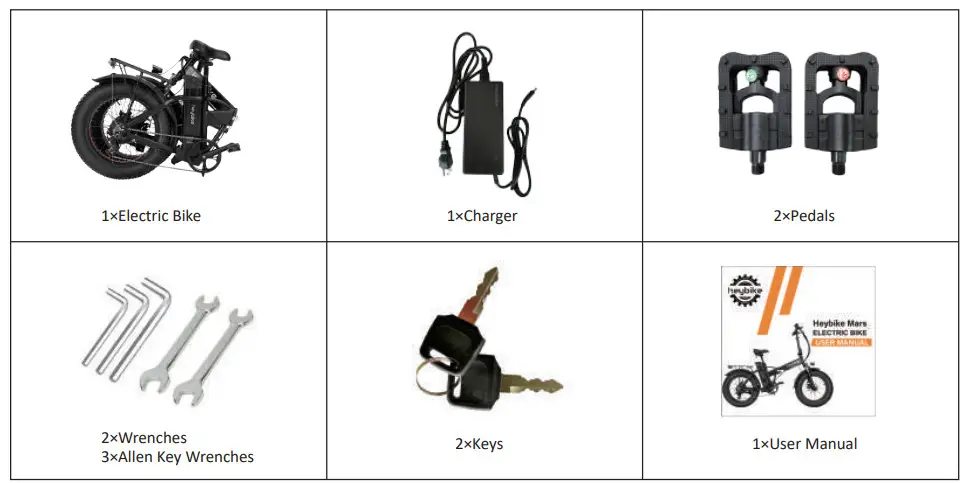 heybike 1629616095 Folding Electric Bike Fat Tire Mars - Package