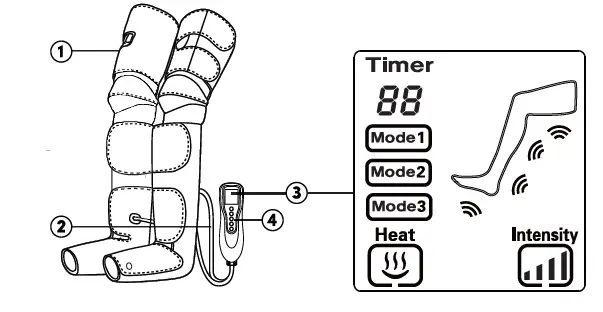 REATHLETE HY-1137-LOK-01 Air-C+- Heat Air -Compression- Leg- Massager -3