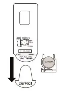 FIG 7 The remote control operates on one CR2025 battery