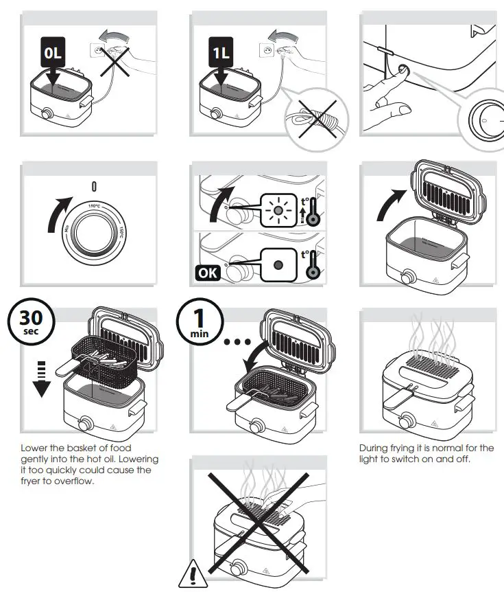 Tefal FF220040 Mini Deep Fryer 1000 W Stainless Steel User Manual - How to Use