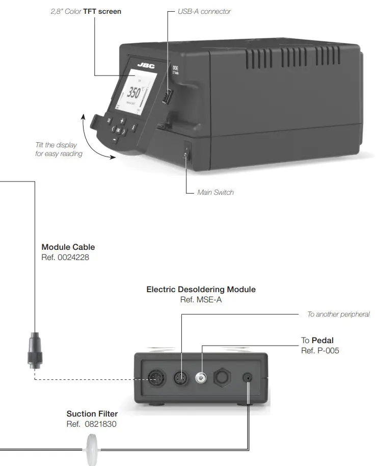 JBC DDSE 9QC (100 V) 2-Tool DDU Desoldering Station - figure 5