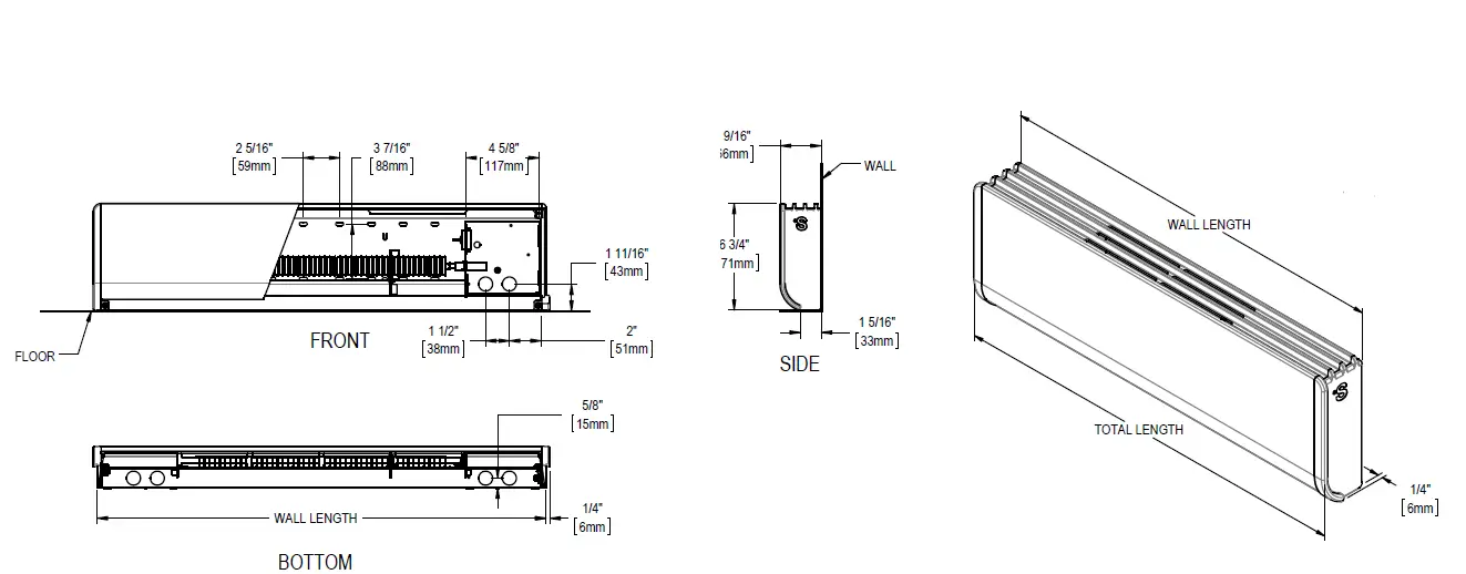 STELPRO Bella BA Series 1-Phase Standard Density High End Baseboard Heater-1