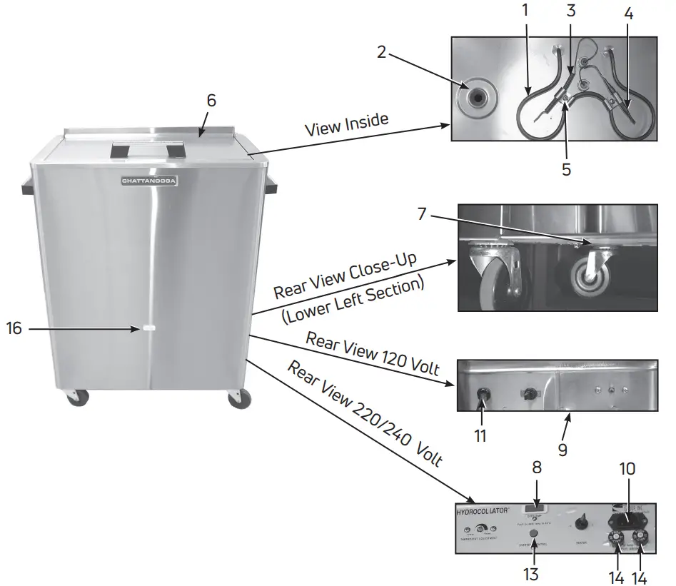 chattanooga M2 Hydrocollator Hot Pack Heating Units - fig2