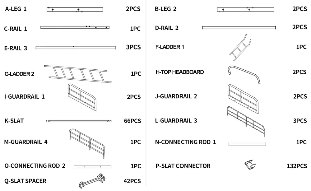 SEAFULOY-302-Black-Twin-Twin-Twin-Triple-Bunk-Bed-fig-1
