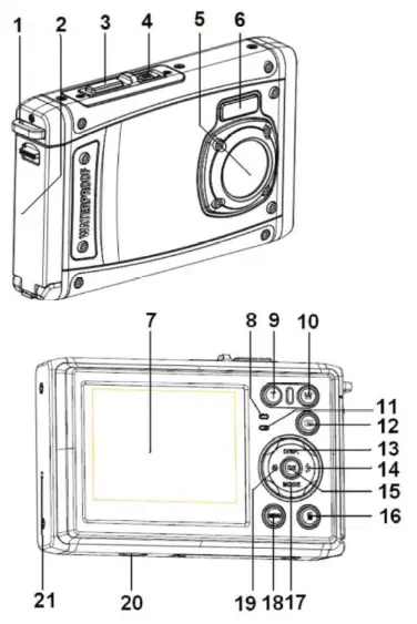 BELL HOWELL WP20 Splash3 20 Mega Pixels Waterproof Underwater Digital Camera - Parts of the Camera