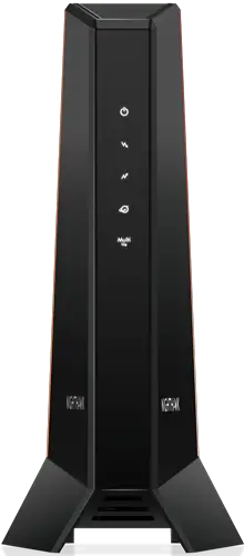 Image of front view of Netgear CM2000 modem