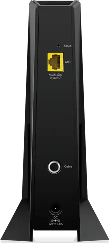 Image of back view of Netgear CM2000 modem