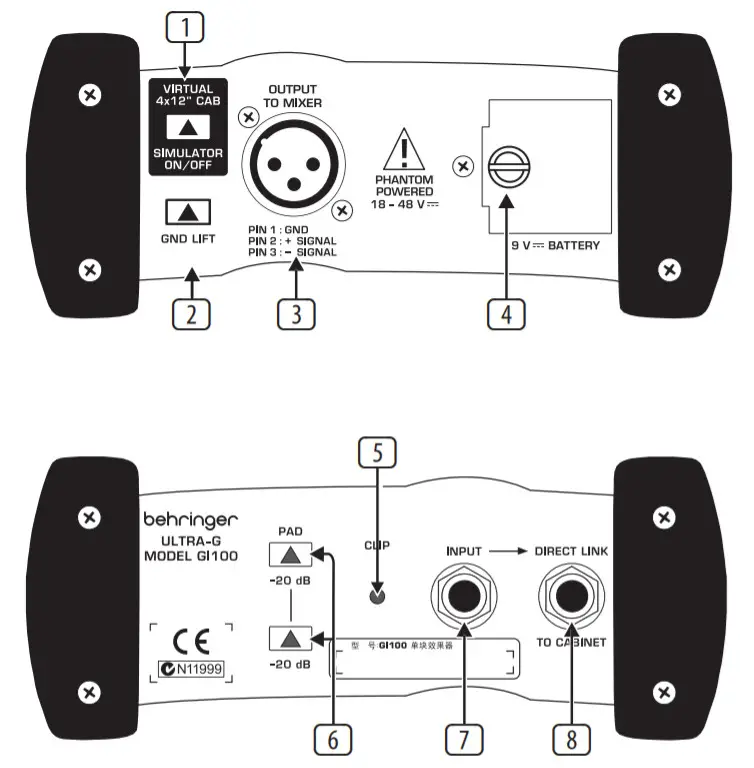 behringer Professional Battery - Controls