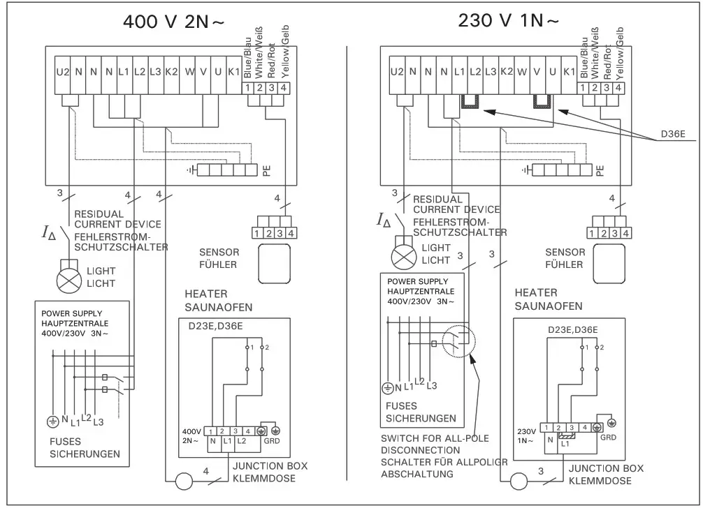 HARIVA D Series Electric Sauna Heater - INSTRUCTIONS FOR INSTALLATION 6