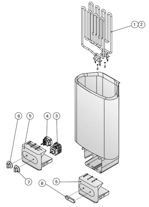 HARIVA D Series Electric Sauna Heater - SPARE PARTS 1
