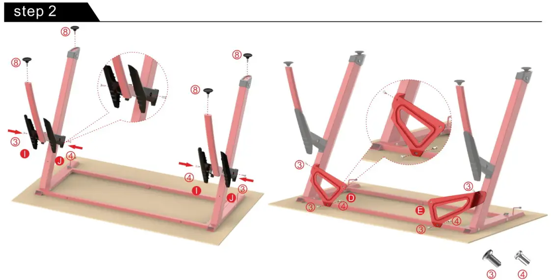 deco gear DGGDK100 47 LED Gaming Desk, Carbon Fiber Surface - Step 2