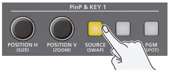 Roland V-160HD Streaming Video Switcher User Guide - Press the PinP & KEY 1
