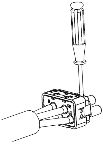 RENAC R3 15K DT Solar Inverter - cables are inserted
