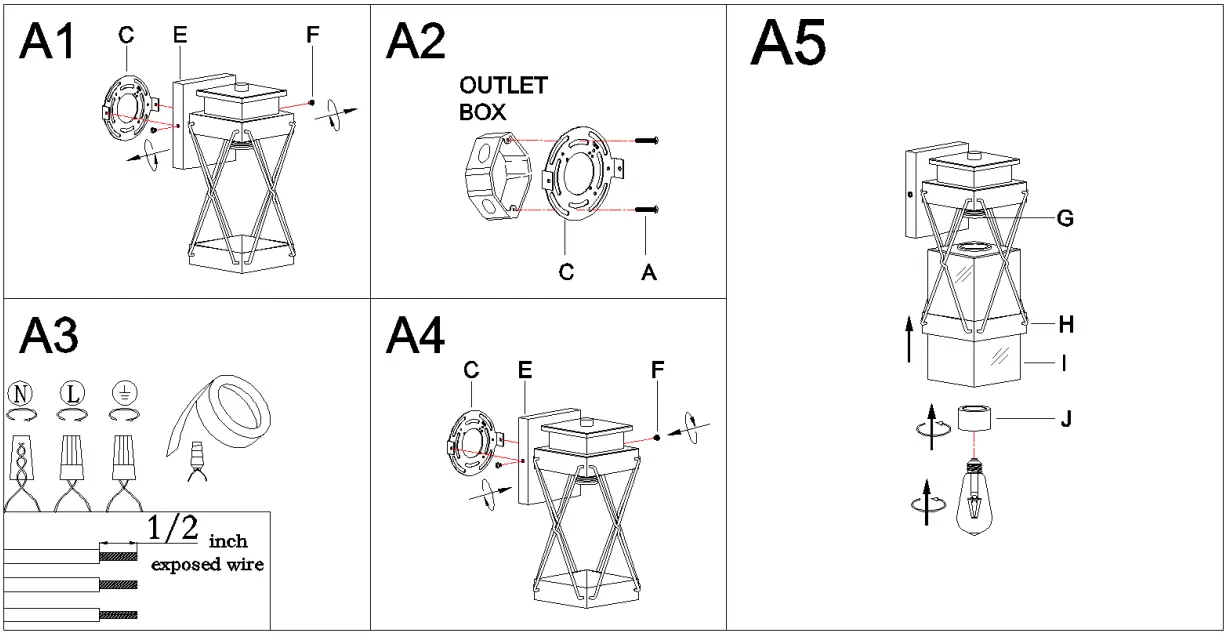 Uolfin EEQUJB-LWS2875W-W8 1 Light Outdoor Wall Light - fig 4