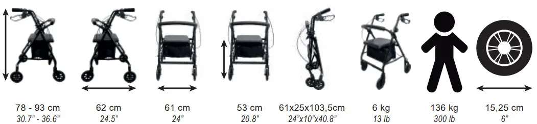Andador P10007 Pepe Rollator - Figure