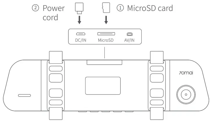xiaomi 70mai Rearview Dash Cam Wide - installation 1