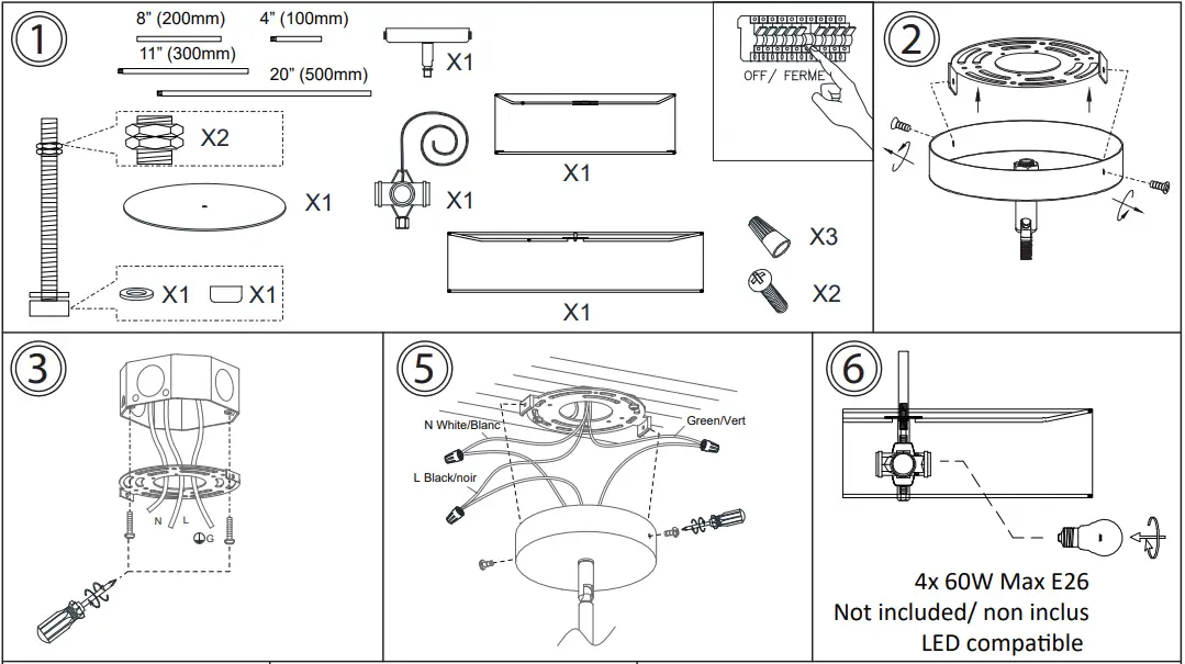 Dainolite 571-224P Everly 4 Light 20 Inch Pendant-fig2