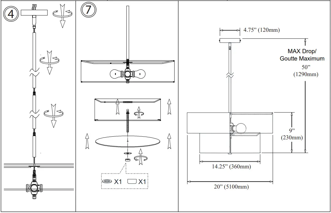 Dainolite 571-224P Everly 4 Light 20 Inch Pendant-fig3