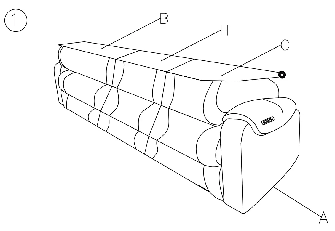 ASHLY 6700515 Latimer Latimer Power Reclining Sofa - fig
